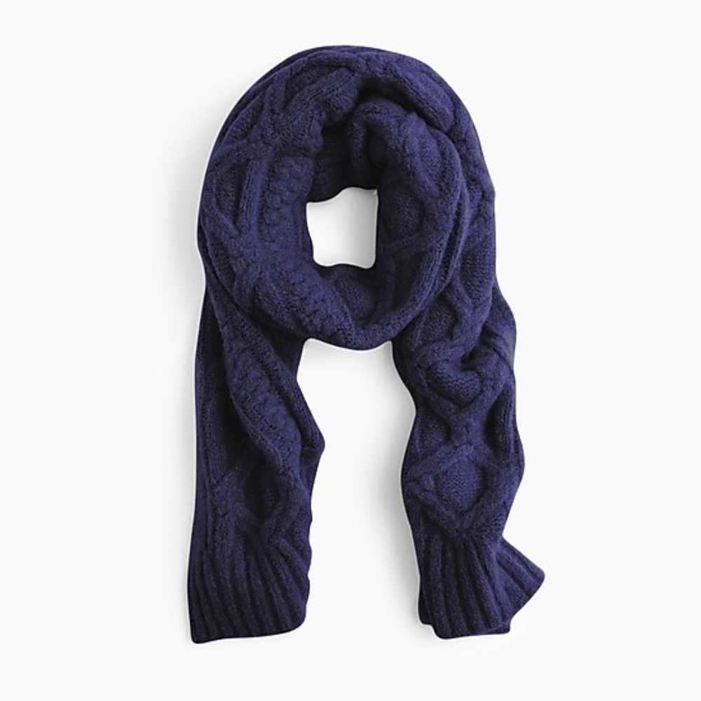 J.Crew NWT Loopy Stitch Oversized Cable-Knit Scarfโ